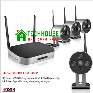 BỘ CAMERA WIFI - KHÔNG DÂY  KIT HKCAM IP-PRO 1.3M
