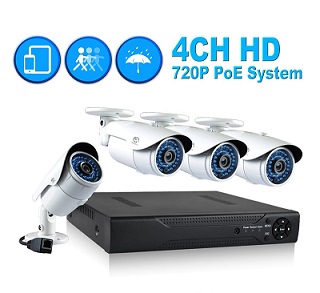 BỘ CAMERA POE NVR 4 MẮT 720P VÀ 1 ĐẦU GHI CHUẨN POE