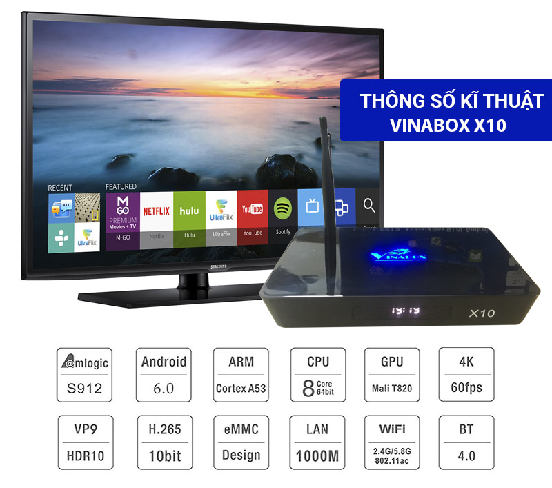 Vinabox X10 Android Box S912 Amlogic