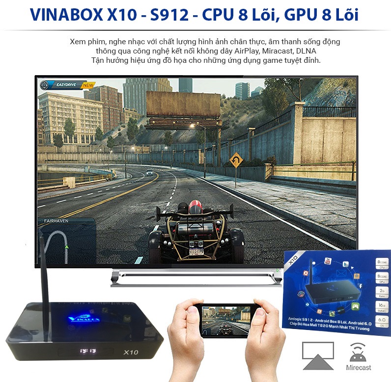 Vinabox X10 Android Box S912 Amlogic
